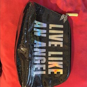 Victoria's Secret Black Glitter Bag with Holographic Lettering